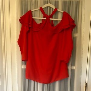 Elegant Red Off-Shoulder Women's Top